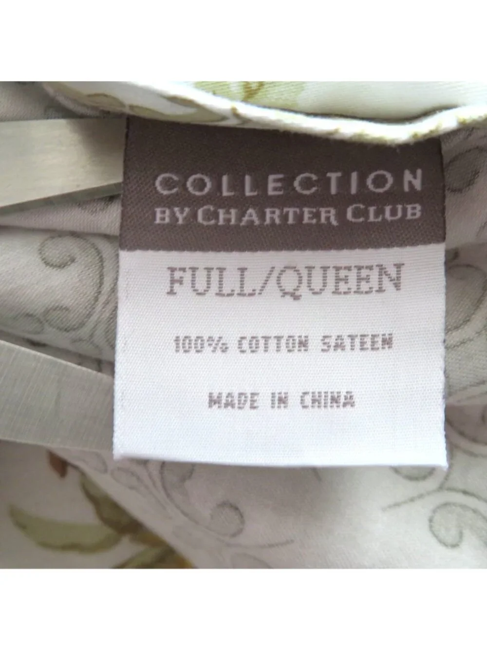 Charter Club Floral Reversible Cotton Sateen Duvet Cover Full/Queen
